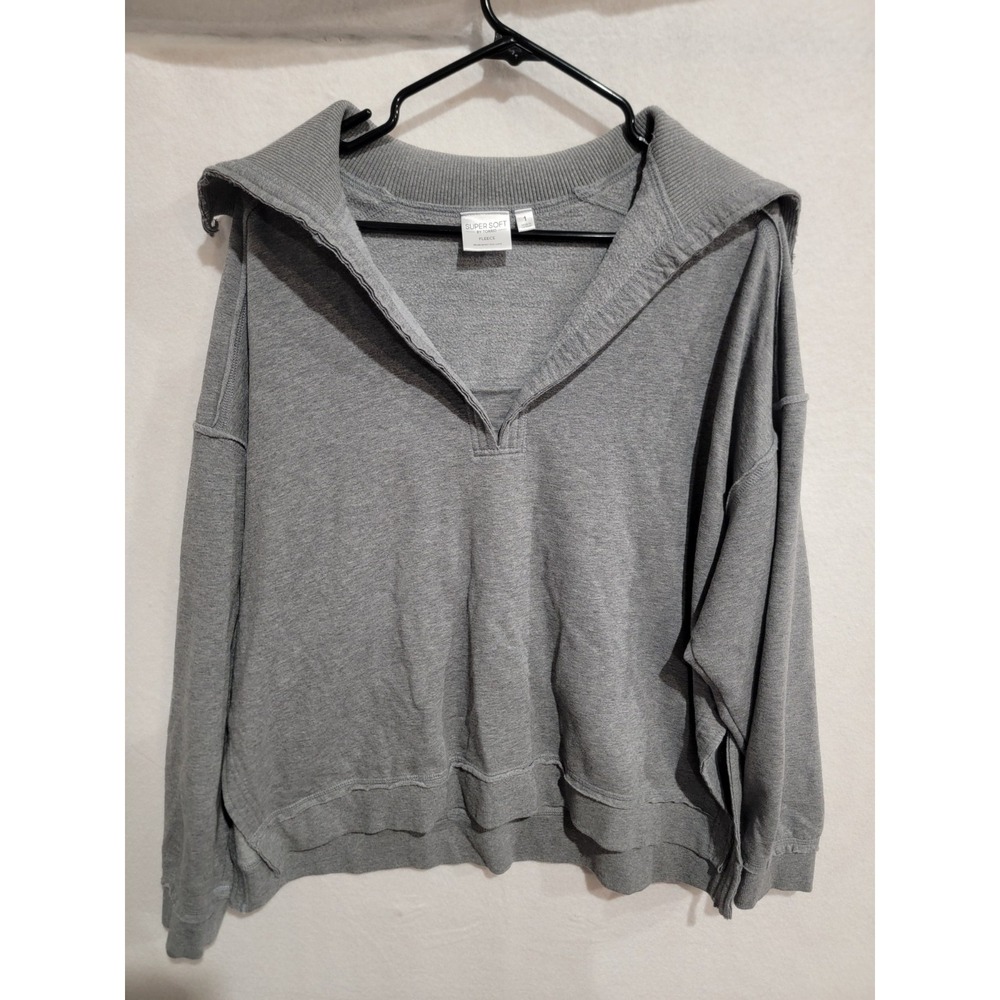 Torrid Super‎ Soft Fleece Pullover SweatShirt Size 1 / 1X Gray Cozy Loungewear
